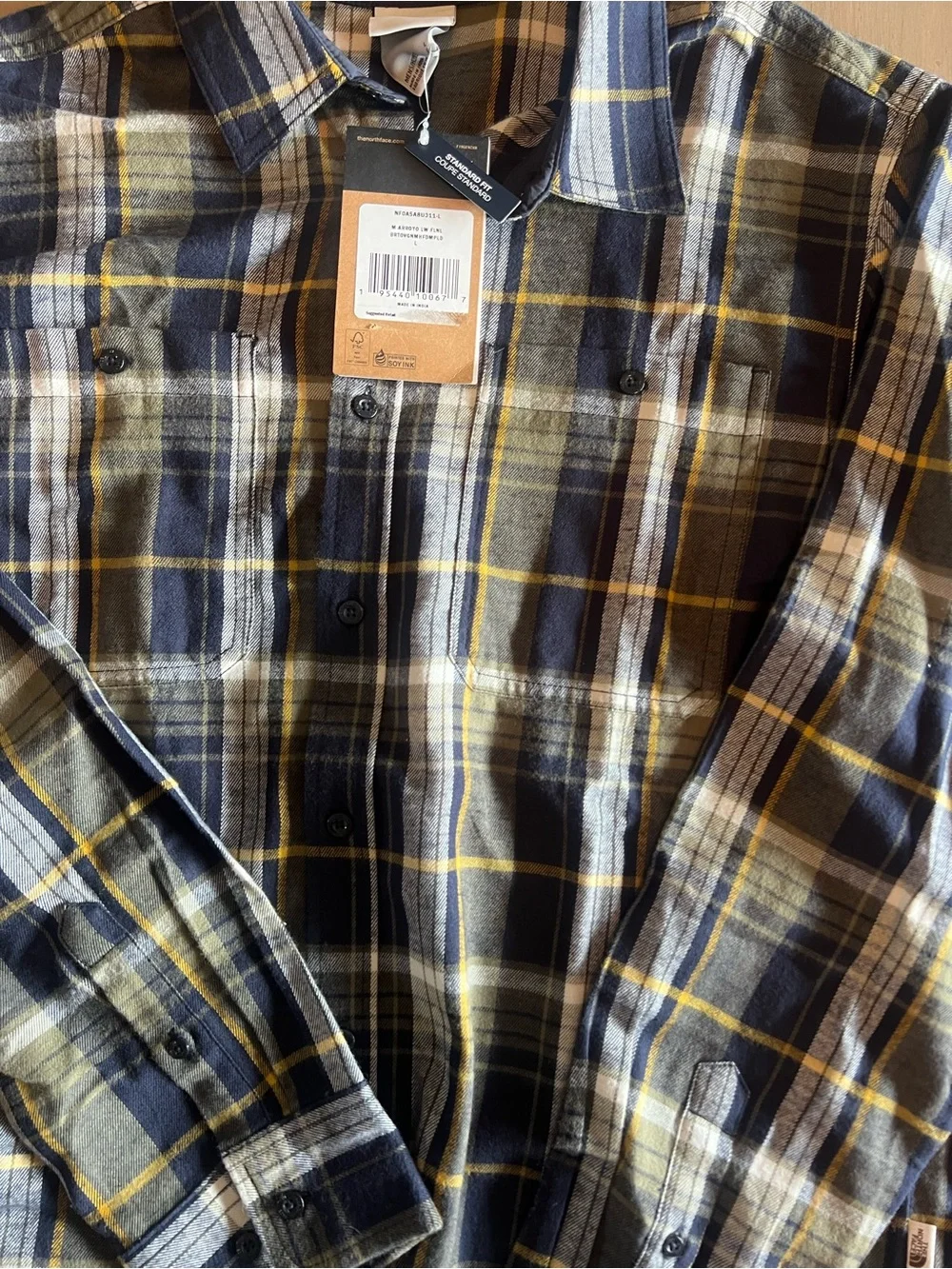 THE NORTH FACE Men's Arroyo Long Sleeve Flannel Button-Down Shirt Size large